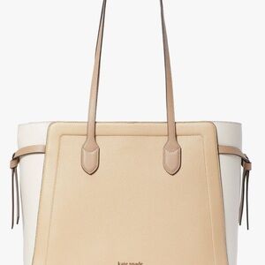 Kate Spade Beige and White Tote Bag